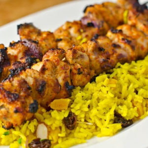 Curry Rice with Chicken Kebab