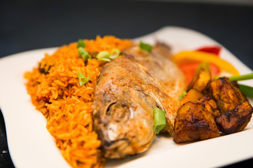 Jollof Rice with Grilled Red Fish/Fried Red Fish